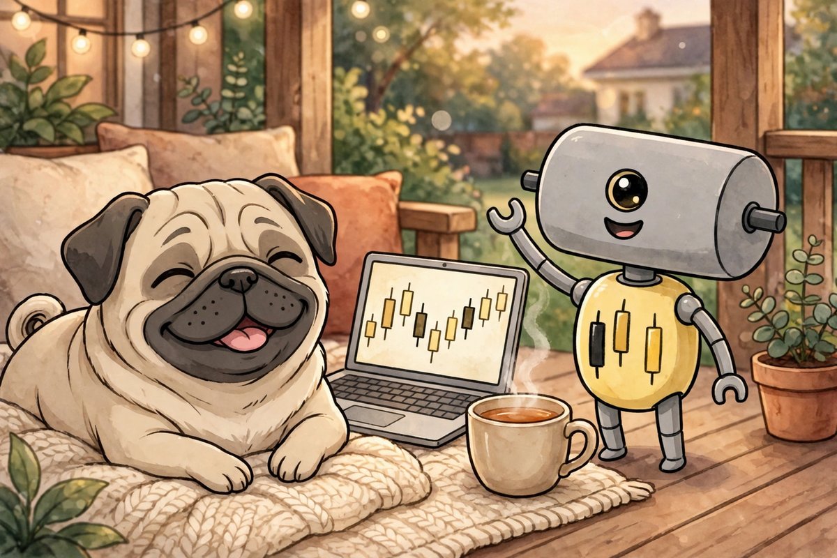くつろぐパグとくる(AI)
